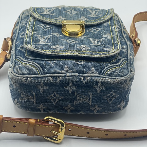 Louis Vuitton Denim Camera Bag Jean Monogram Crossbody Shoulder Vintage Rare LV - Picture 6 of 16